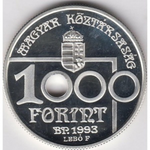 Аверс монеты Венгрия, 1000 форинтов, 1993, Чемпионат мира по футболу 1994