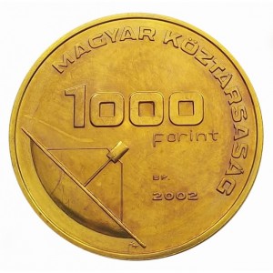 Аверс монеты Венгрия, 1000 форинтов, 2002, Меркурий /Полая монета-контейнер/
