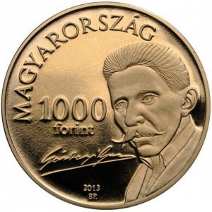 Аверс монеты Венгрия, 1000 форинтов, 2013, Геза Гардони - Звёзды Эгера