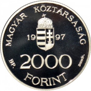 Аверс монеты Венгрия, 2000 форинтов, 1997, Интеграция в Европейский союз