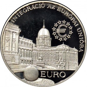 Реверс монеты Венгрия, 2000 форинтов, 1997, Интеграция в Европейский союз