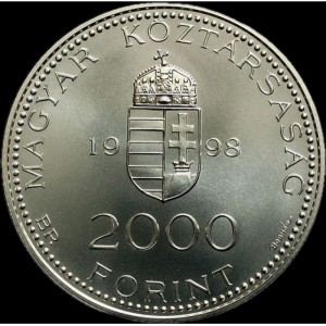 Аверс монеты Венгрия, 2000 форинтов, 1998, Интеграция в Европейский союз