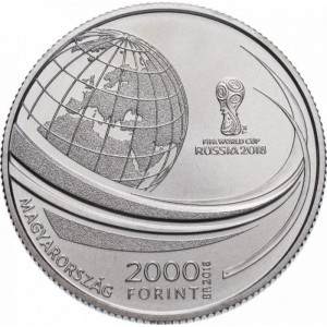 Аверс монеты Венгрия, 2000 форинтов, 2018, Чемпионат мира по футболу 2018, Россия