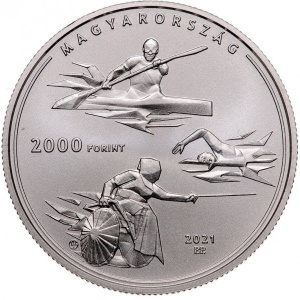 Аверс монеты Венгрия, 2000 форинтов, 2021, Олимпийские и Паралимпийские игры в Токио