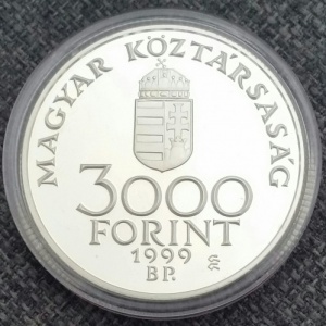 Аверс монеты Венгрия, 3000 форинтов, 1999, Интеграция в Европейский Союз