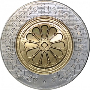 Аверс монеты Венгрия, 3000 форинтов, 1999, 1000 лет созданию государства