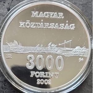 Аверс монеты Венгрия, 3000 форинтов, 2002, Национальный парк Хортобаги