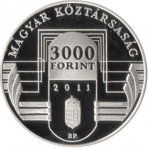 Аверс монеты Венгрия, 3000 форинтов, 2011, Председательство Венгрии в Совете Европейского Союза