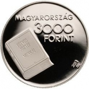 Аверс монеты Венгрия, 3000 форинтов, 2013, 200 лет со дня рождения Йожефа Этвёша