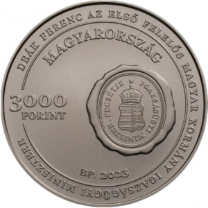 Аверс монеты Венгрия, 3000 форинтов, 2023, 220 лет со дня рождения Ференца Деака
