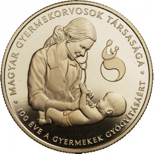 Реверс монеты Венгрия, 3000 форинтов, 2024, 100-летие основания Венгерской ассоциации педиатров