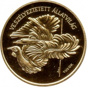 Реверс монеты Венгрия, 5000 форинтов, 1994, Вымирающие виды - Дрофа