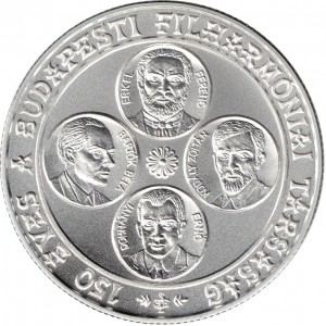 Реверс монеты Венгрия, 5000 форинтов, 2003, 150 лет Будапештскому филармоническому оркестру