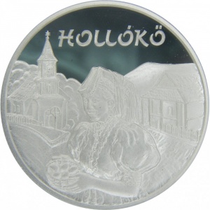 Реверс монеты Венгрия, 5000 форинтов, 2003, Объект Всемирного наследия ЮНЕСКО - Старая деревня Холлокё