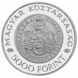 Аверс монеты Венгрия, 5000 форинтов, 2005, 400 лет Иштвану Бочкаи как Принцу Трансильвании