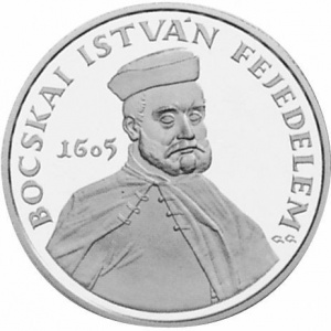 Реверс монеты Венгрия, 5000 форинтов, 2005, 400 лет Иштвану Бочкаи как Принцу Трансильвании