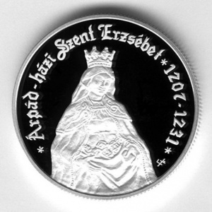 Реверс монеты Венгрия, 5000 форинтов, 2007, 800 лет со дня рождения Святой Елизаветы Венгерской