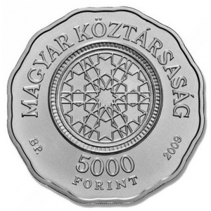 Аверс монеты Венгрия, 5000 форинтов, 2009, Синагога на улице Дохань