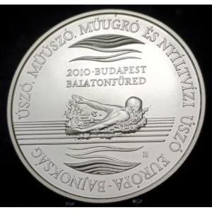 Реверс монеты Венгрия, 5000 форинтов, 2010, XXX чемпионат Европы по водным видам спорта, Будапешт 2010