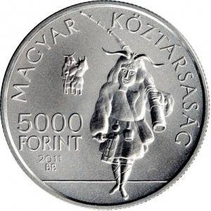 Аверс монеты Венгрия, 5000 форинтов, 2011, Нематериальное культурное наследие ЮНЕСКО - Бушояраш