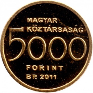 Аверс монеты Венгрия, 5000 форинтов, 2011, 200 лет со дня рождения Адама Кларка