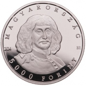 Аверс монеты Венгрия, 5000 форинтов, 2014, 350 лет со дня смерти Миклоша Зриньи