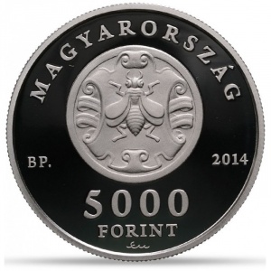 Аверс монеты Венгрия, 5000 форинтов, 2014, 150 лет со дня смерти Андраша Фая
