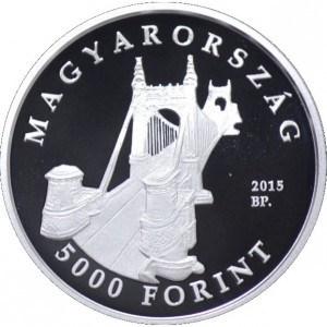 Аверс монеты Венгрия, 5000 форинтов, 2015, 100 лет со дня смерти Кальмана Селля