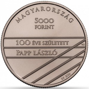 Аверс монеты Венгрия, 5000 форинтов, 2026, 100 лет со д.р. Ласло Паппа