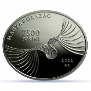 Аверс монеты Венгрия, 7500 форинтов, 2022, Имре Кертес