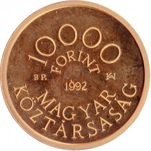 Аверс монеты Венгрия, 10.000 форинтов, 1992, 650 лет со дня смерти Карла Роберта