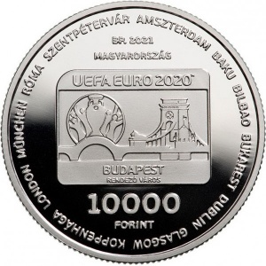 Аверс монеты Венгрия, 10.000 форинтов, 2021, УЕФА Чемпионат Европы по футболу 2020