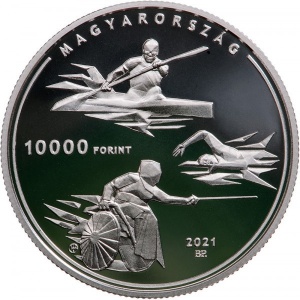 Аверс монеты Венгрия, 10.000 форинтов, 2021, Олимпийские и Паралимпийские игры в Токио