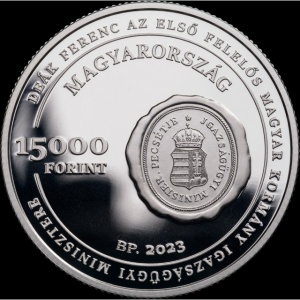 Аверс монеты Венгрия, 15.000 форинтов, 2023, 220 лет со дня рождения Ференца Деака