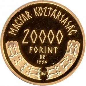 Аверс монеты Венгрия, 20.000 форинтов, 1996, 1100 лет государственности Венгрии
