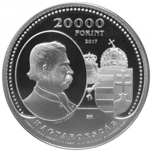 Аверс монеты Венгрия, 20.000 форинтов, 2017, 150 лет Австро-венгерскому соглашению