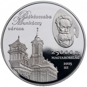 Аверс монеты Венгрия, 25.000 форинтов, 2025, Области и города Венгрии - Бекеш, г. Бекешчаба