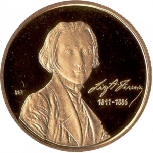 Реверс монеты Венгрия, 50.000 форинтов, 2011, 200 лет со дня рождения Ференца Листа