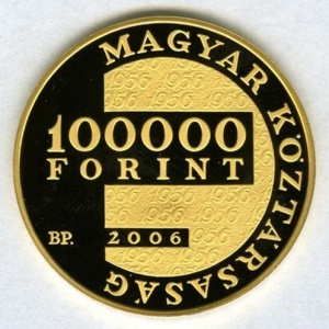 Аверс монеты Венгрия, 100.000 форинтов, 2006, 50 лет Венгерскому восстанию
