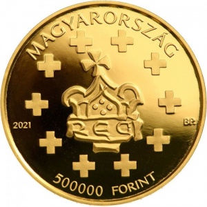 Аверс монеты Венгрия, 500.000 форинтов, 2021, Иштван I