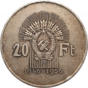 Реверс монеты Венгрия, 20 форинтов, 1956, 10 лет Форинту