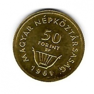 Аверс монеты Венгрия, 50 форинтов, 1961, 150 лет со дня рождения Ференца Листа