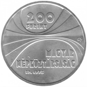 Аверс монеты Венгрия, 200 форинтов, 1975, 150 лет Венгерской академии наук
