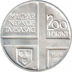 Аверс монеты Венгрия, 200 форинтов, 1976, Михай Мункачи
