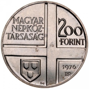 Аверс монеты Венгрия, 200 форинтов, 1976, Пал Синьеи-Мерше