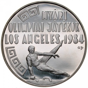 Реверс монеты Венгрия, 500 форинтов, 1984, XXIII летние Олимпийские Игры, Лос-Анджелес 1984