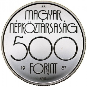 Аверс монеты Венгрия, 500 форинтов, 1987, Летние Олимпийские игры, Сеул 1988