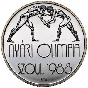 Реверс монеты Венгрия, 500 форинтов, 1987, Летние Олимпийские игры, Сеул 1988
