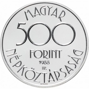 Аверс монеты Венгрия, 500 форинтов, 1988, Чемпионат мира по футболу 1990