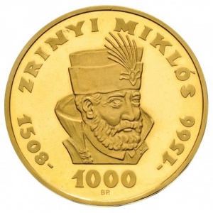 Реверс монеты Венгрия, 1000 форинтов, 1966, 400 лет со дня смерти Миклоша Зриньи